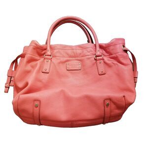 Kate Spade Bag Pink Salmon Handbag Shoulder Drawstring Script Interior 13x11x6